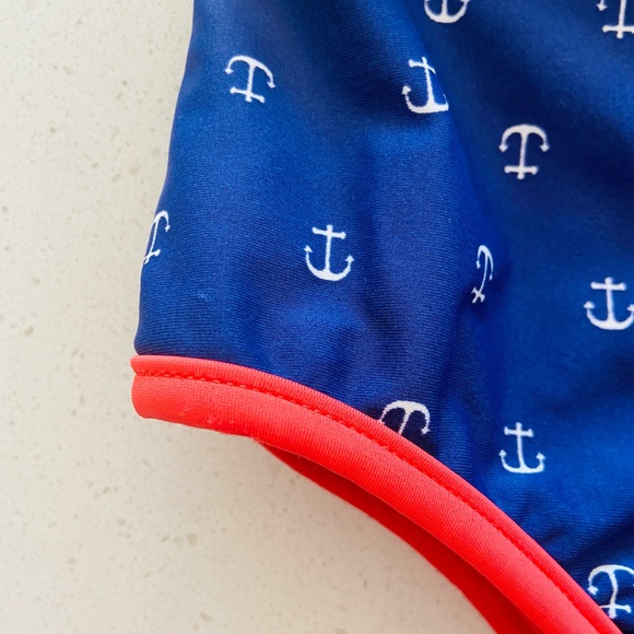 Carter’s Baby Girls Red & Blue Nautical Swimsuit Size 18 Months - Picture 6 of 8
